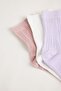 Women's 3-Piece Cotton Socks C6461Axns - 5