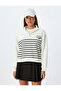 Beige Women's High Neck Sweatshirt - 3