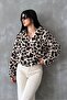 Printed Pejuş Coat - Light Stone Leopard | |   F1654 - 2