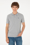 Men's Regular Fit Polo Neck Gray Melange Basic T-Shirt 50284641-Vr086 - 3
