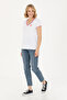 Women's White V-Neck T-Shirt 50271619-Vr013 - 4