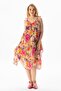 Strappy Voile Aphrodite Midi Length Summer Dress Tie Dye Pink 6211