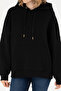 Women's Black Hooded Sweatshirt 50273081-Vr046 - 6