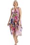 Strappy Voile Aphrodite Midi Length Summer Dress Pink 6131 - 5