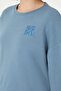 Women's Dark Blue Basic Crew Neck Sweatshirt 50296919-Vr032 - 7