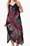 Strappy Voile Aphrodite Midi Length Summer Dress Black 6204 - 3