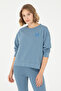 Women's Dark Blue Basic Crew Neck Sweatshirt 50296919-Vr032
