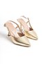 Women's Heeled Shoes Open-Back Buckled New Season Heel 8cm - 4
