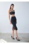 Functional Leather Skirt - Drawstring and Slit, Can Be Used on the Back - 2