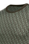 Men's Coarse Knit Crew Neck Knitwear Khaki Sweater Patterned Regular Fit - 5023 - 4