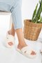Women's House Slippers with Cross Strap Guest Bridal EVA Sole Slippers - 2