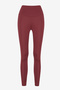 Red Smooth Feel High Waist Ankle Length Leggings - 6