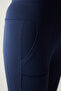 Navy Blue Comfort High Waist Pocket Detailed Ankle Length Leggings - 4