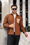 Corduroy Shirt with Pocket Detail - Light Brown - 4