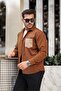 Corduroy Shirt with Pocket Detail - Light Brown - 2