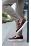 BA0339 Laceless Velvet Brown White Sole Casual Men's Shoes - 2