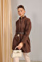 Brown Belted Stamp Coat 32-6425-1