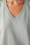 V Neck Long T-Shirt - 4