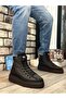 BA0811 BOA High Black Sole Black Parachute Fabric Faux Leather Detailed Mid-Ankle Sports Boot - 7