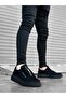BA0310 BOA Thick Suede High Sole Zippered Black Men's Shoes - 2