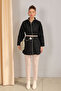Black Belted Stamp Coat 32-6425-1 - 4