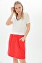 20061494 Single Jersey V-Neck Collar Lace Short Sleeve Blouse White