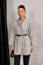 Grey Belted Stamp Coat 32-6425-1 - 3