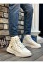 BA0159 - Men's High-Sole White Quilted Sports Boots