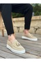 Ba0154 Laceless High Sole Linen Cream Color Tasseled Men's Shoes