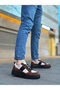 BA0804 BOA High Black Sole Coffee Detailed Lace-up Men's Shoes - 3