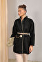 Black Belted Stamp Coat 32-6425-1