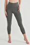 Anthracite Mesh Detailed Crop Leggings