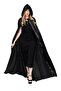 Hooded Black Cloak Adult Child 120cm Halloween Executioner Devil Vampire Witch Costume Cape - 7
