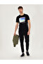 Black Slim Fit Printed Crew Neck T-Shirt 50262654-Vr046 - 4