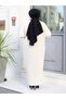 Women's Hijab Clothing Crew Neck and Balloon Sleeve Long Trend Stylish Knitwear Dress - 2
