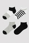Gray Boy's 4-Piece Booties Socks