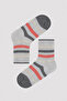 Girl's Pink Gray Striped 4-Piece Socks - 2