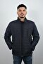 Men's Navy Blue Jacket with Pockets and Zipper - 3