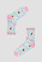 Girl's Floral Patterned 2-Piece Sock Socks - 2