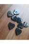 Black Polyester Heart Button - 1.5 Cm, 1 Pack 8 Pieces - 3