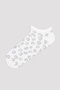 Gray White Patterned 3-Piece Booties Socks - 4