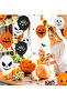 10 Pcs Halloween Pumpkin Boo Printed Balloon Halloween Party Balloon Orange Black - 4