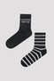 Shiny Striped 2 Pack Socks - 2