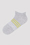 Colorful Thin Striped 3-Piece Booties Socks - 3
