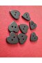 Black Polyester Heart Button - 1.5 Cm, 1 Pack 8 Pieces