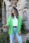 Pistachio Green Plain Cardigan - 3
