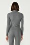 Women's Collared Snap Fastener Thermal Bodysuit 405155 / 409004 Smoked - 6