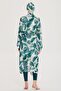 Remsa Modest Swimwear over Single Kaftan Kimono Pareo Rp017 Green Leaves - 8