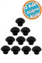 10 Pieces Furniture Button Handle Drawer Cabinet Door Handle Black Metal Handle