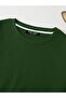 Women's Basic Crop Oversize Sweatshirt with Fleece Inside – Green - 3